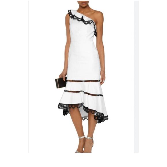 Alexis "Christie" dress with contrast scalloped lace trim size small (new) - Picture 3 of 10